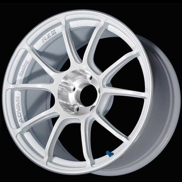 Advan RZIII 18x9 35 5x114.3 Racing White Metallic and Diamond Cut Advan Wheels