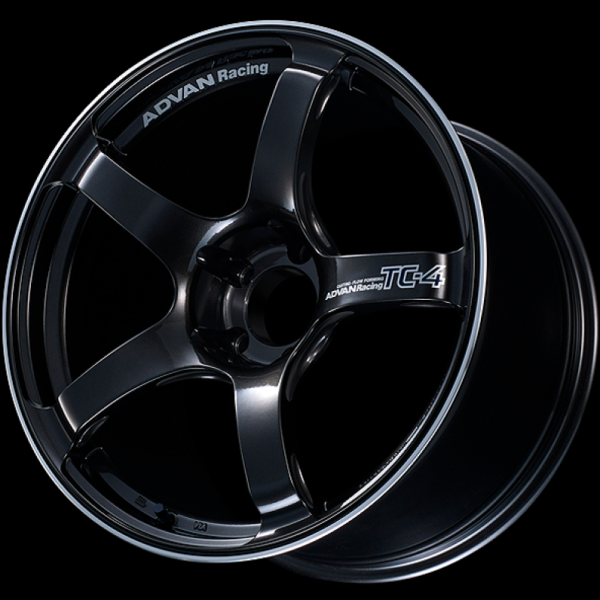 Advan TC4 18x9.5 +35 5-114.3 Racing Black Gunmetallic and Ring Wheel Advan Wheels