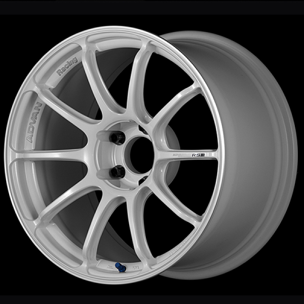 Advan RSIII 18x10.5 15 5x114.3 Racing White Metallic Advan Wheels