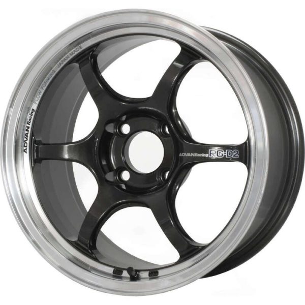 Advan RG-D2 15x8 35 4x100 Machining and Black Gunmetallic Advan Wheels