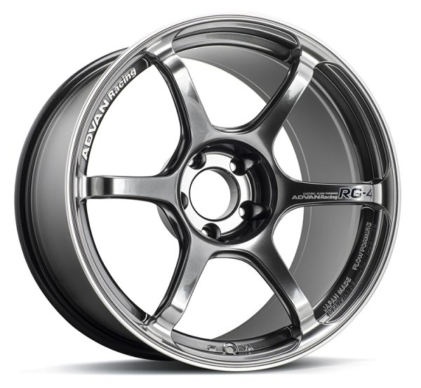 Advan RG-4 18x9 +25 5-114.3 Racing Hyper Black & Ring Wheel Advan Wheels