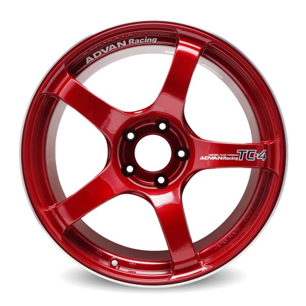 Advan TC4 18x9 +35 5-114.3 Racing Candy Red & Ring Wheel Advan Wheels