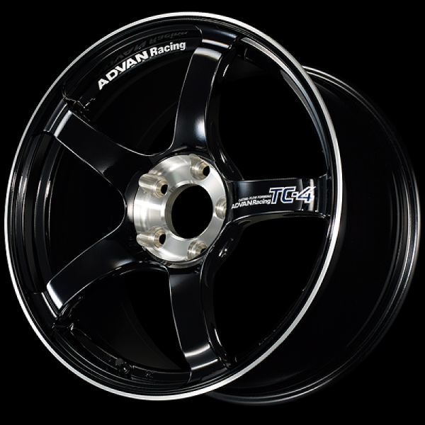 Advan TC-4 SE 18x8.5 31 5x114.3 Racing Gloss Black and Diamond Cut Advan Wheels