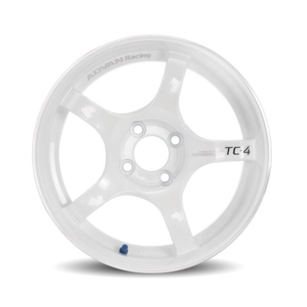 Advan TC4 18x10 +25 5-114.3 Racing White and Ring Wheel Advan Wheels