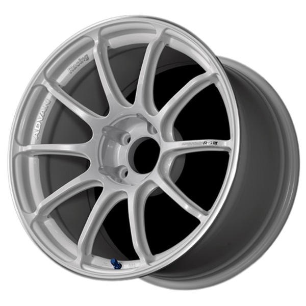 Advan RSIII 18x8.5 +47 5x100 White Metallic & Ring Wheel Advan Wheels